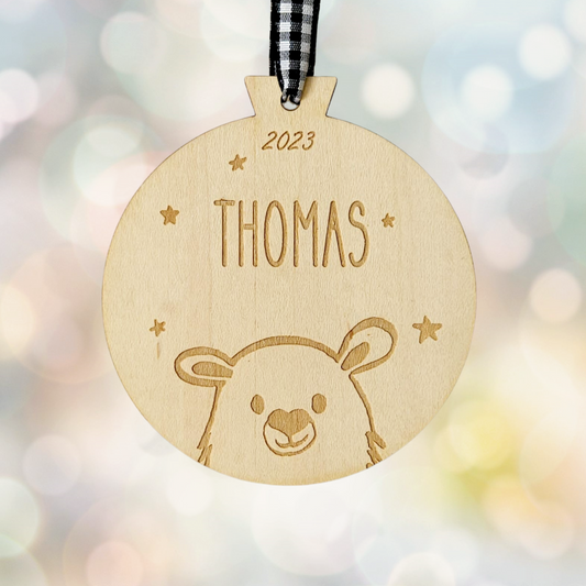 Polar Bear Children's Name Christmas Decoration