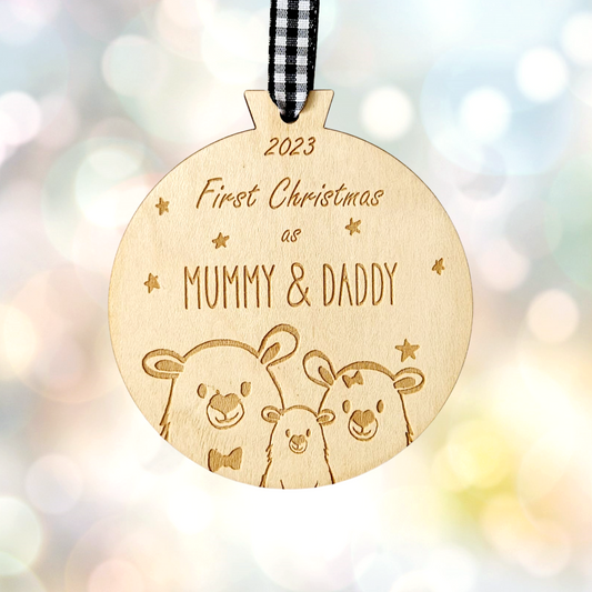 Polar Bear 1st Christmas as Mummy & Daddy Decoration