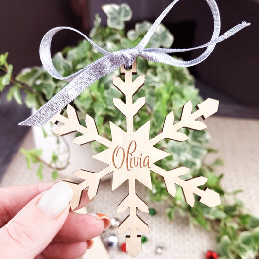 Christmas Card Alternative with Pop Out Wooden Decoration - Snowflake