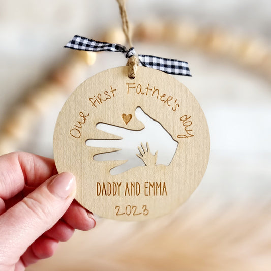 Father's Day Wooden Hanging Decoration - Our First Father's Day