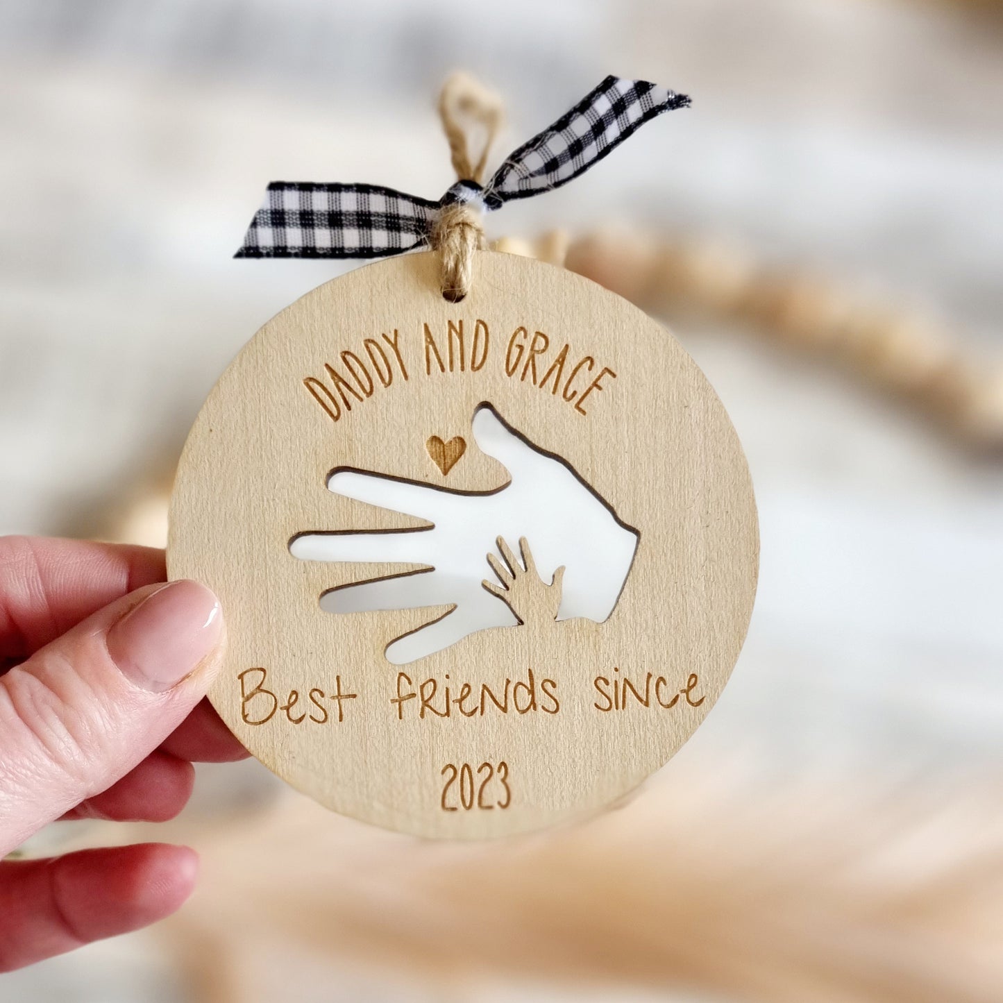 Father's Day Wooden Hanging Decoration - Our First Father's Day