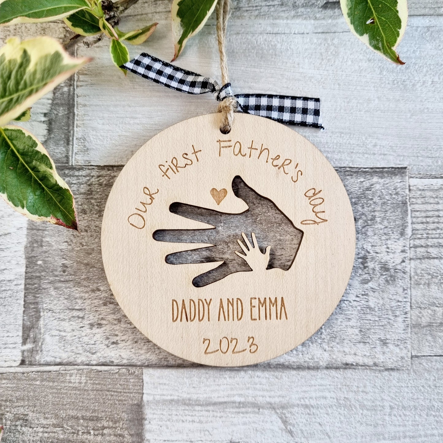 Father's Day Wooden Hanging Decoration - Our First Father's Day