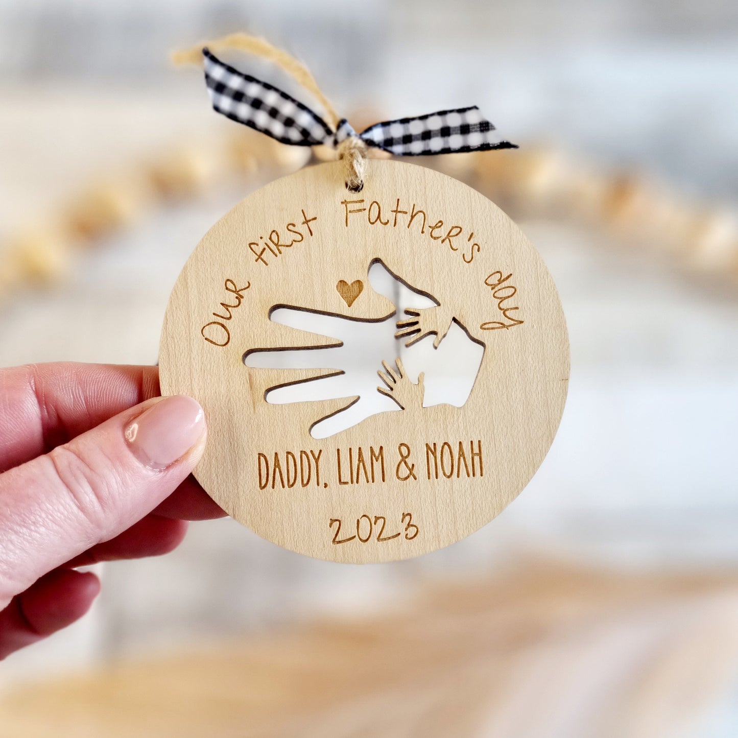 Twins Father's Day Wooden Hanging Decoration