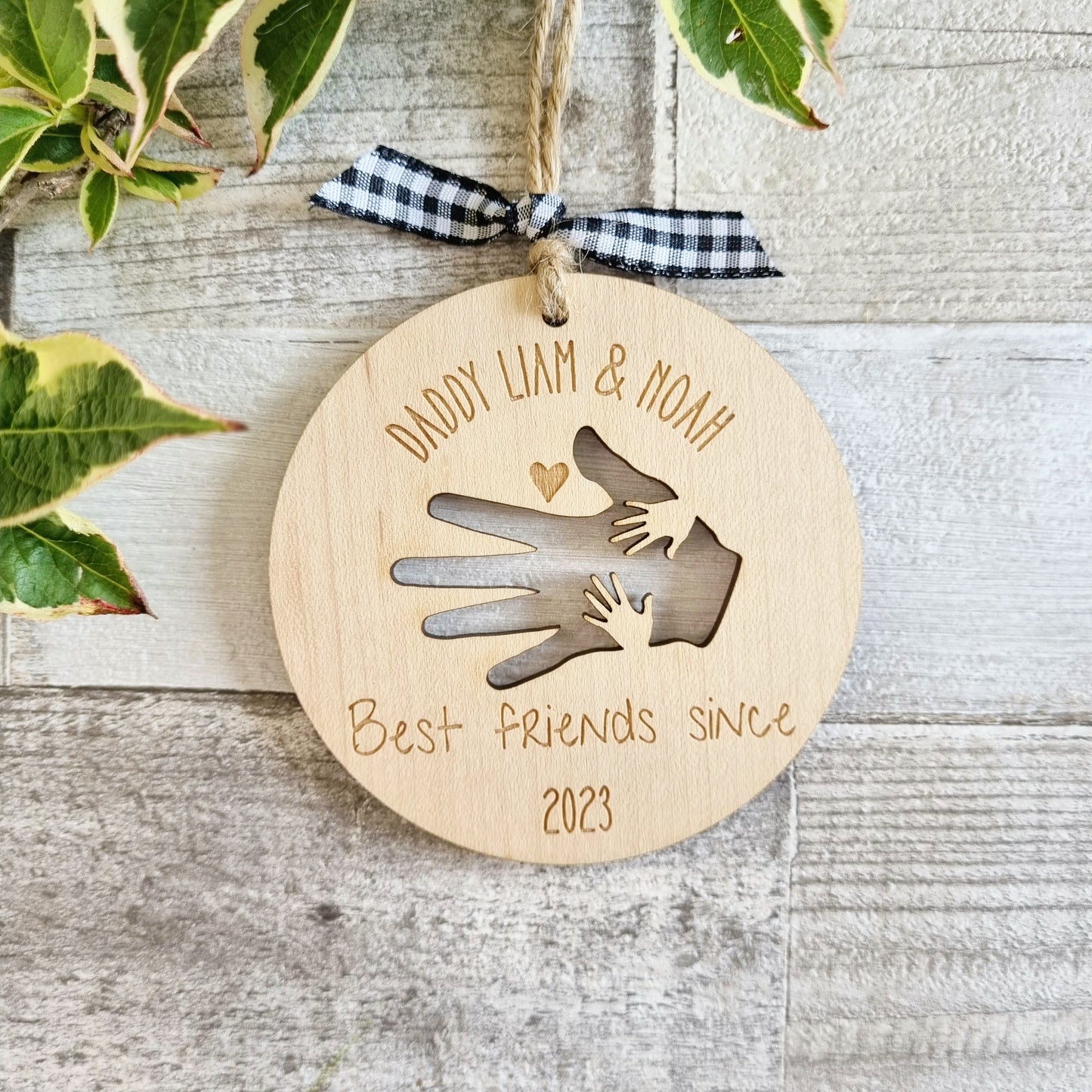 Twins Father's Day Wooden Hanging Decoration