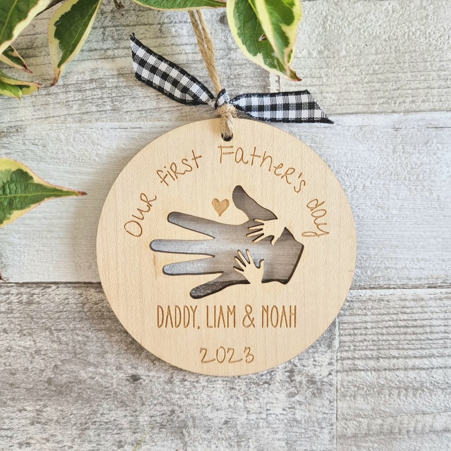 Twins Father's Day Wooden Hanging Decoration