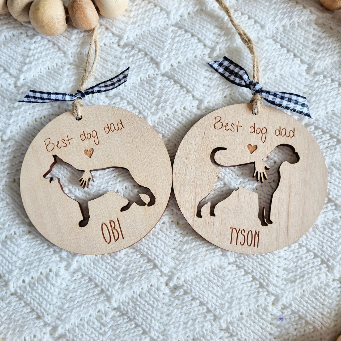 Best Dog Parent Gift - Personalised Wooden Ornament for Dog Mum or Dad