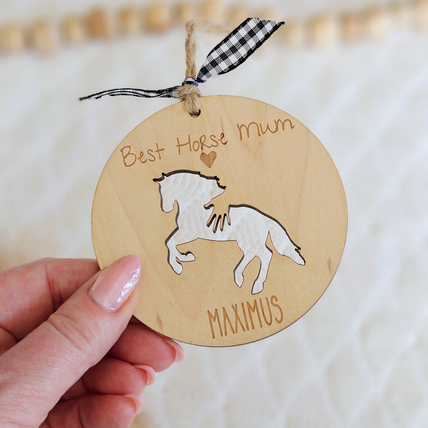 Best Pet Parent Gift - Personalised Wooden Ornament for Horse, Donkey, Llama - Gift for Animal Lover