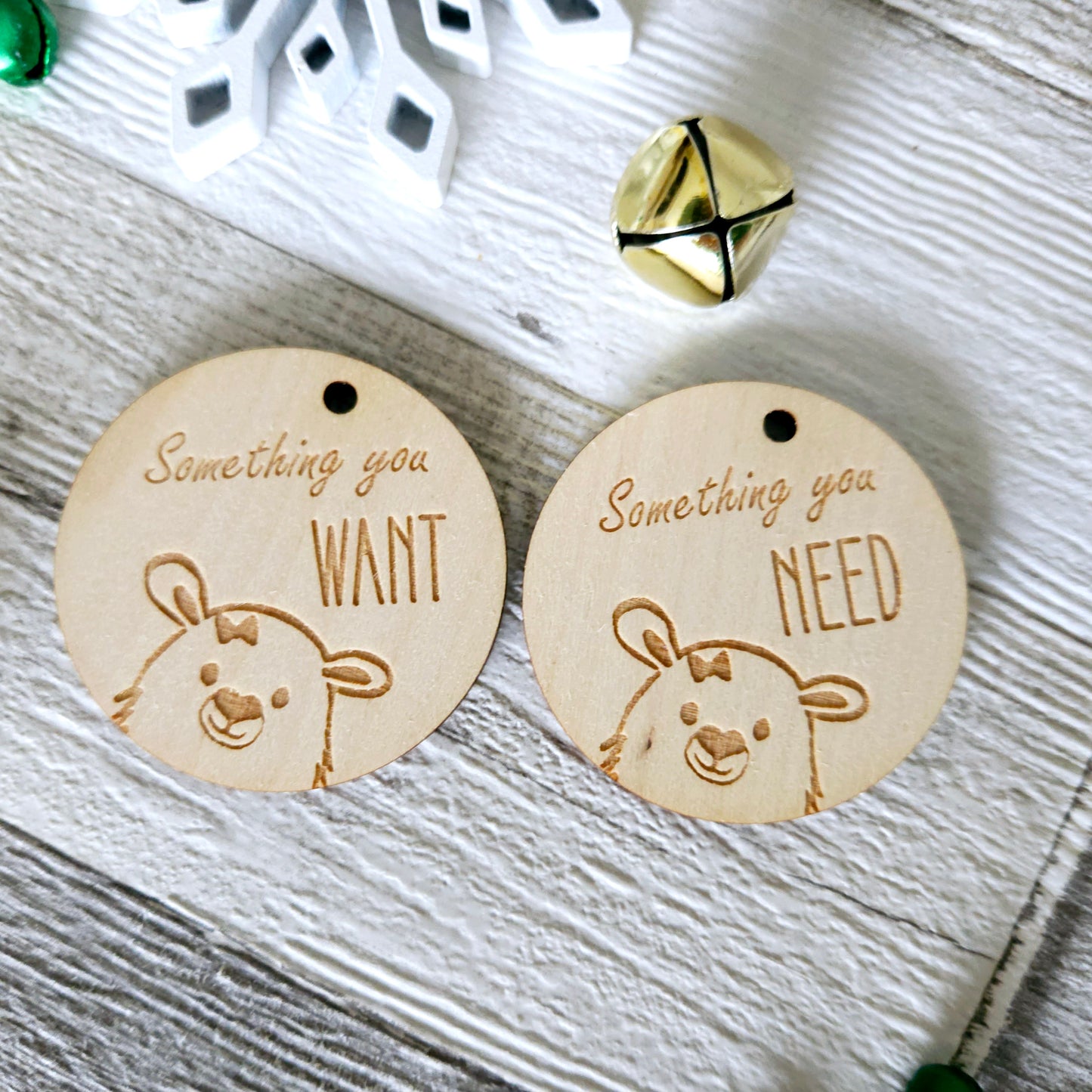 Personalised Christmas Tags - Wooden Gift Tags for Mindful Gifting - Polar Bear Design