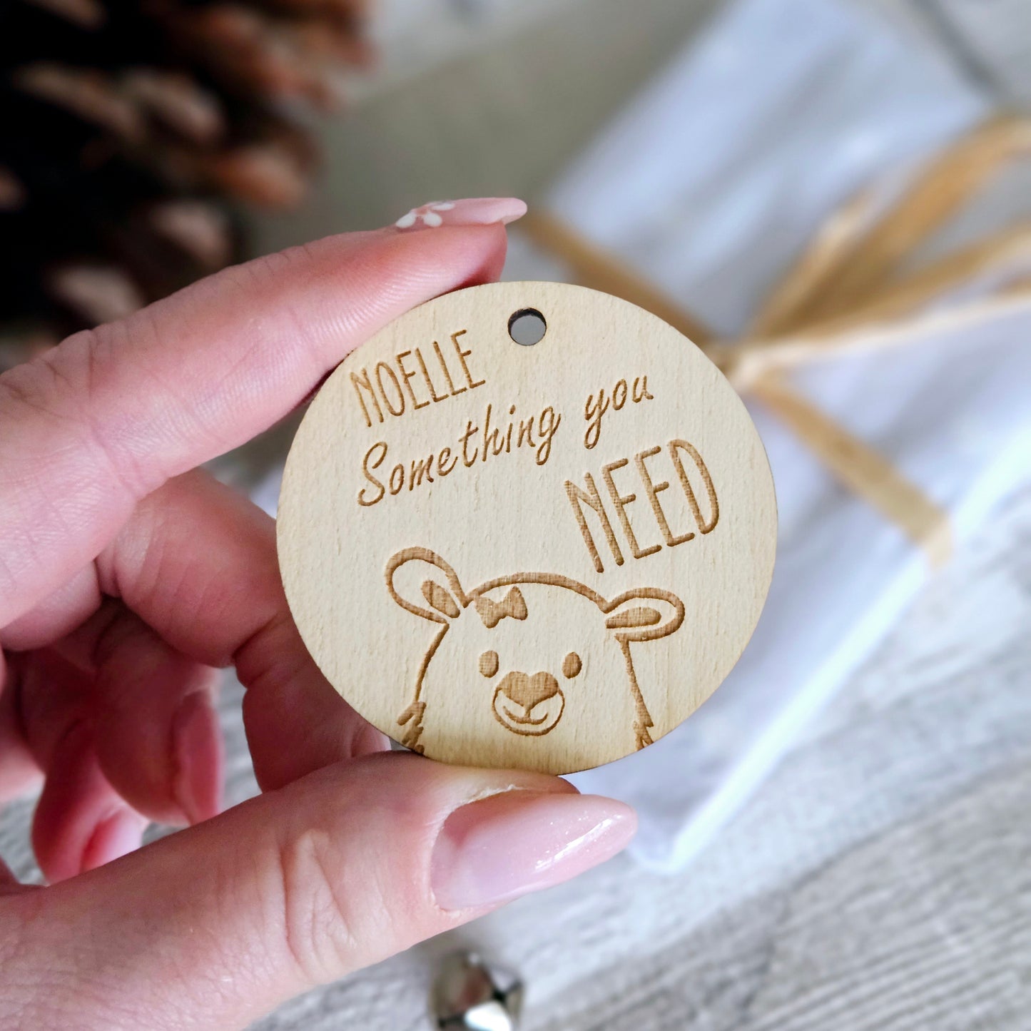 Personalised Christmas Tags - Wooden Gift Tags for Mindful Gifting - Polar Bear Design