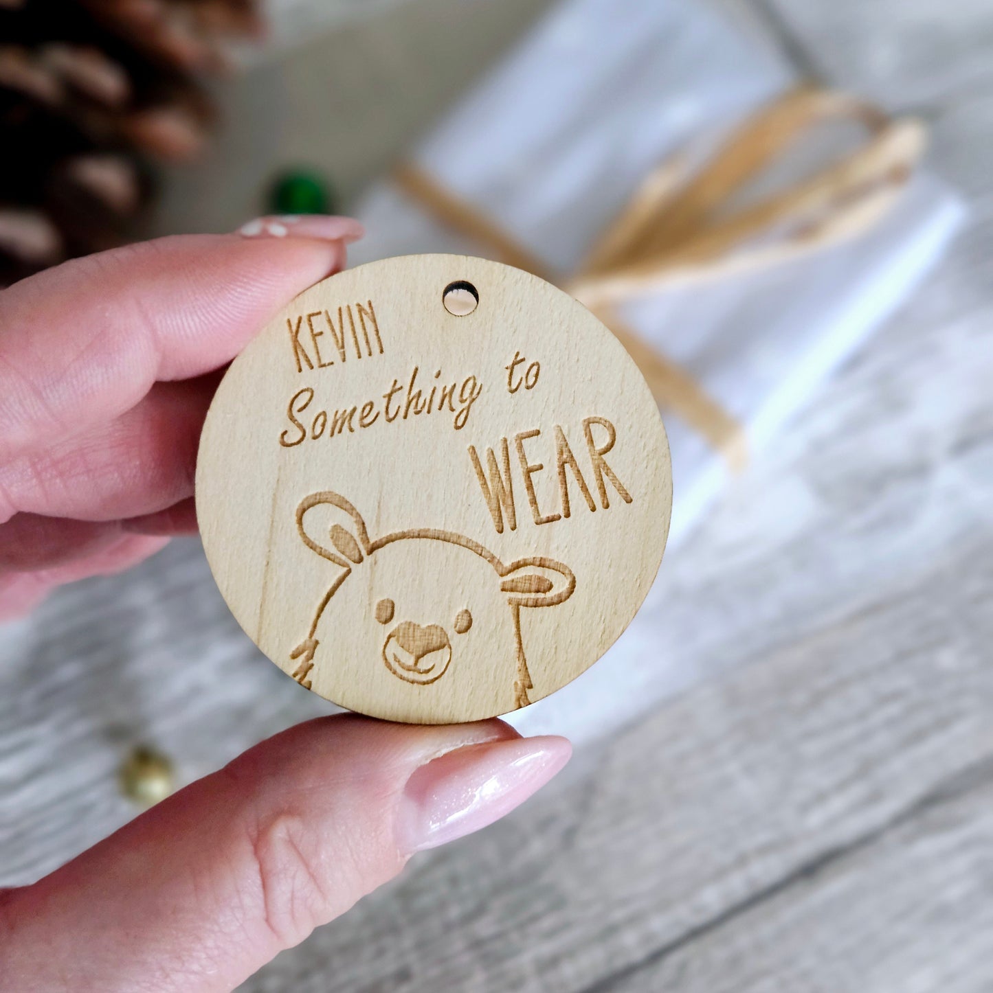 Personalised Christmas Tags - Wooden Gift Tags for Mindful Gifting - Polar Bear Design