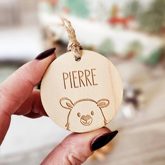 Wooden Personalised Christmas Gift Tags - Eco-Friendly/Reusable/Sustainable Gift Tags - Polar Bear Design