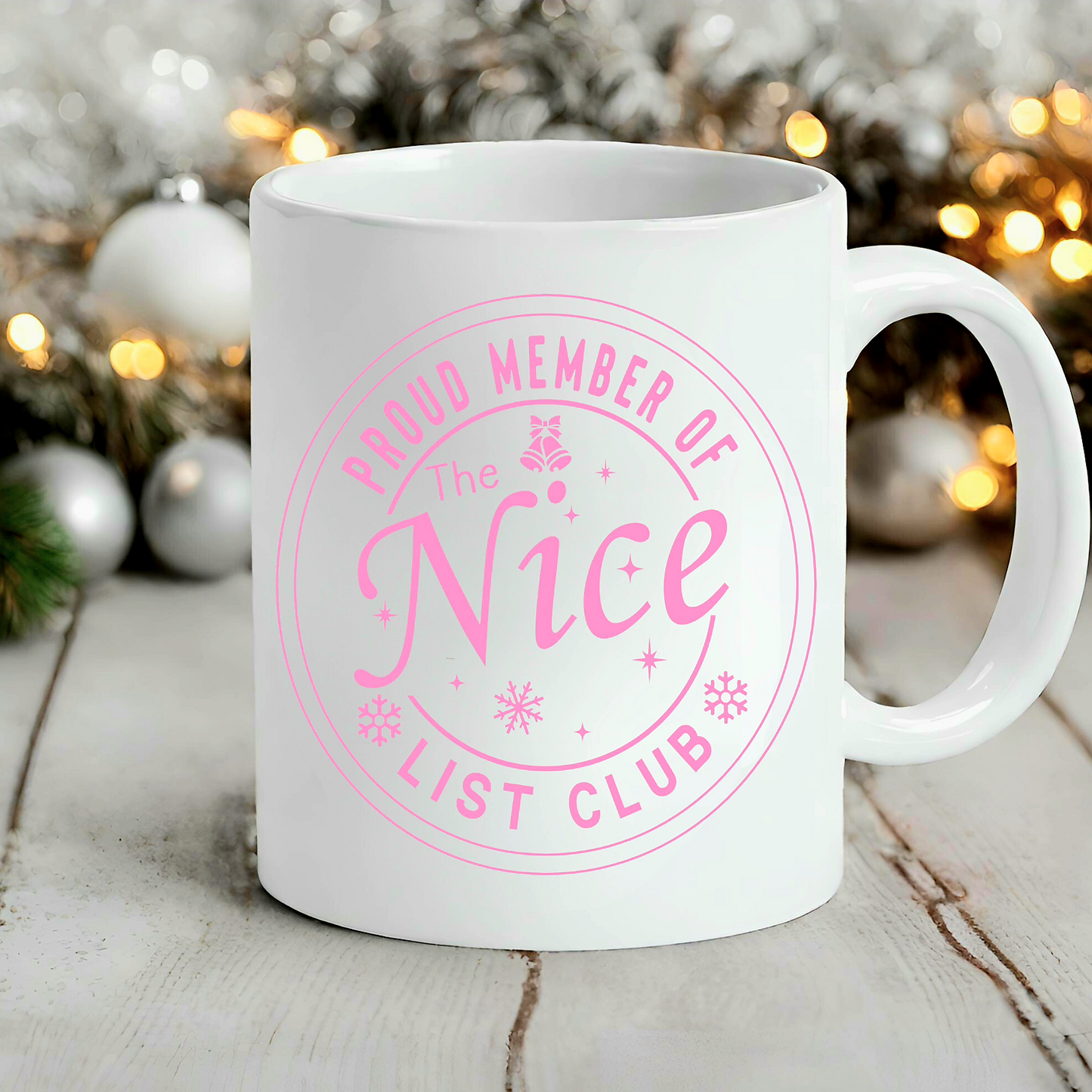 Nice List Club Christmas Mug - Ceramic Christmas Mug