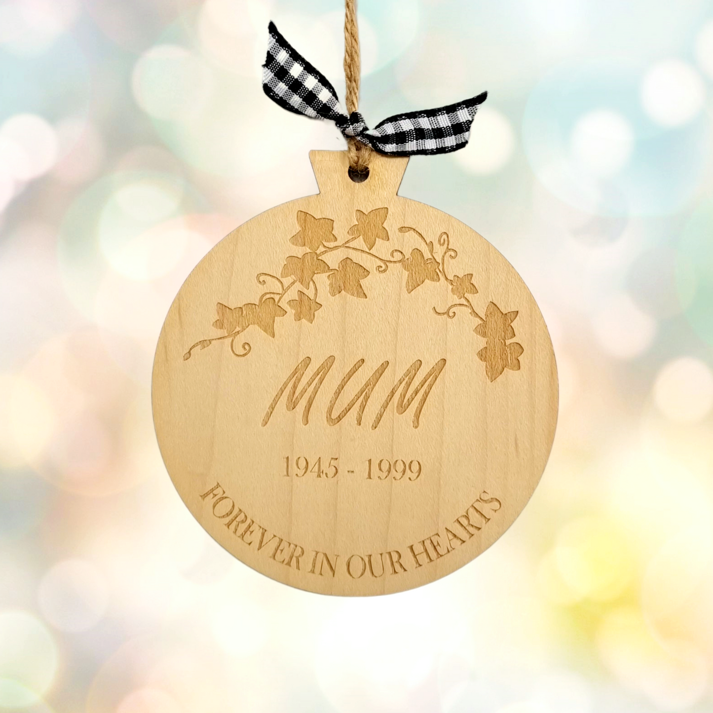 Memorial Personalised Christmas Decoration - Forever in Our Hearts