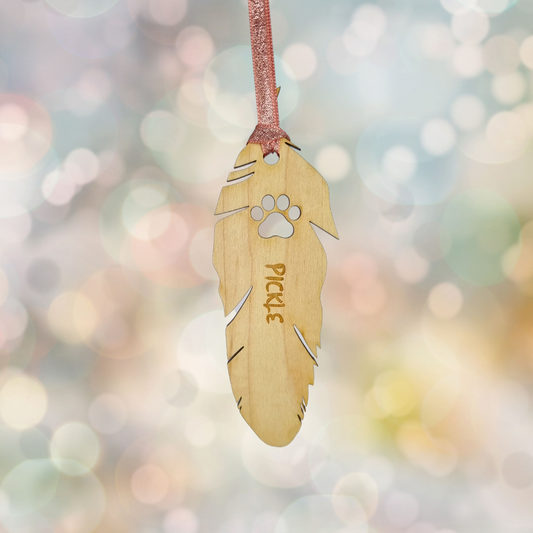 Feather Memorial Christmas Decoration for Cat