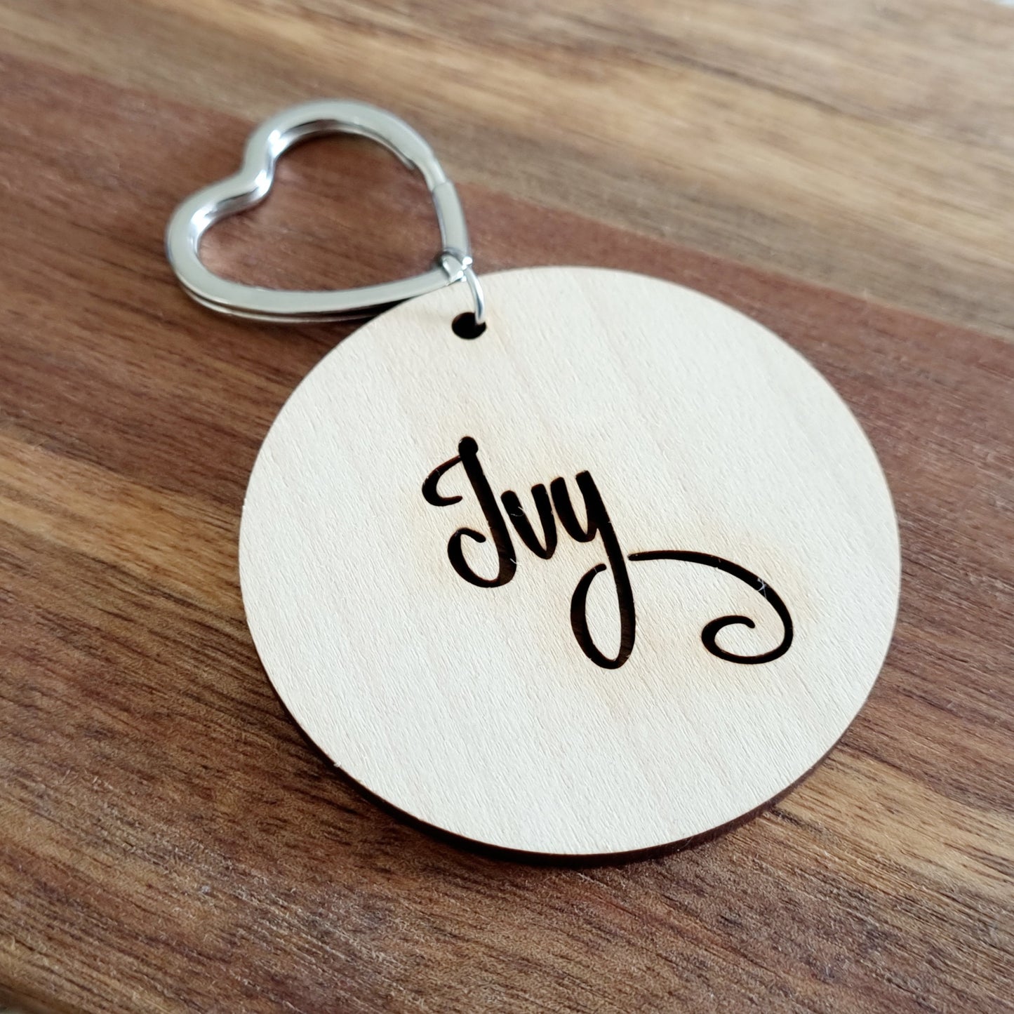 Cut Out Keyring - Script Font - Name Tag - Bag Tag - Place Setting