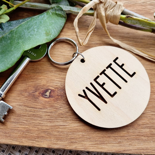 Cut Out Keyring - Capital Font - Name Tag - Bag Tag - Place Setting