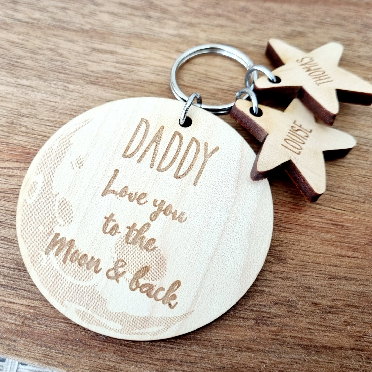 Love You To the Moon and Back Personalised Keyring