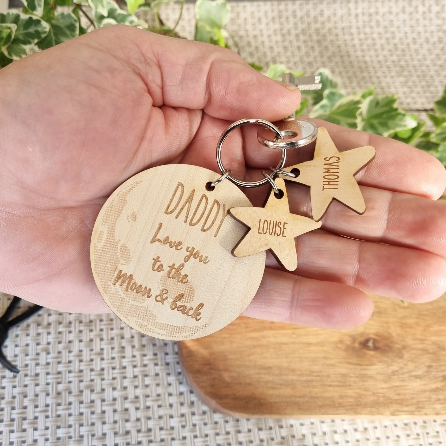 Love You To the Moon and Back Personalised Keyring