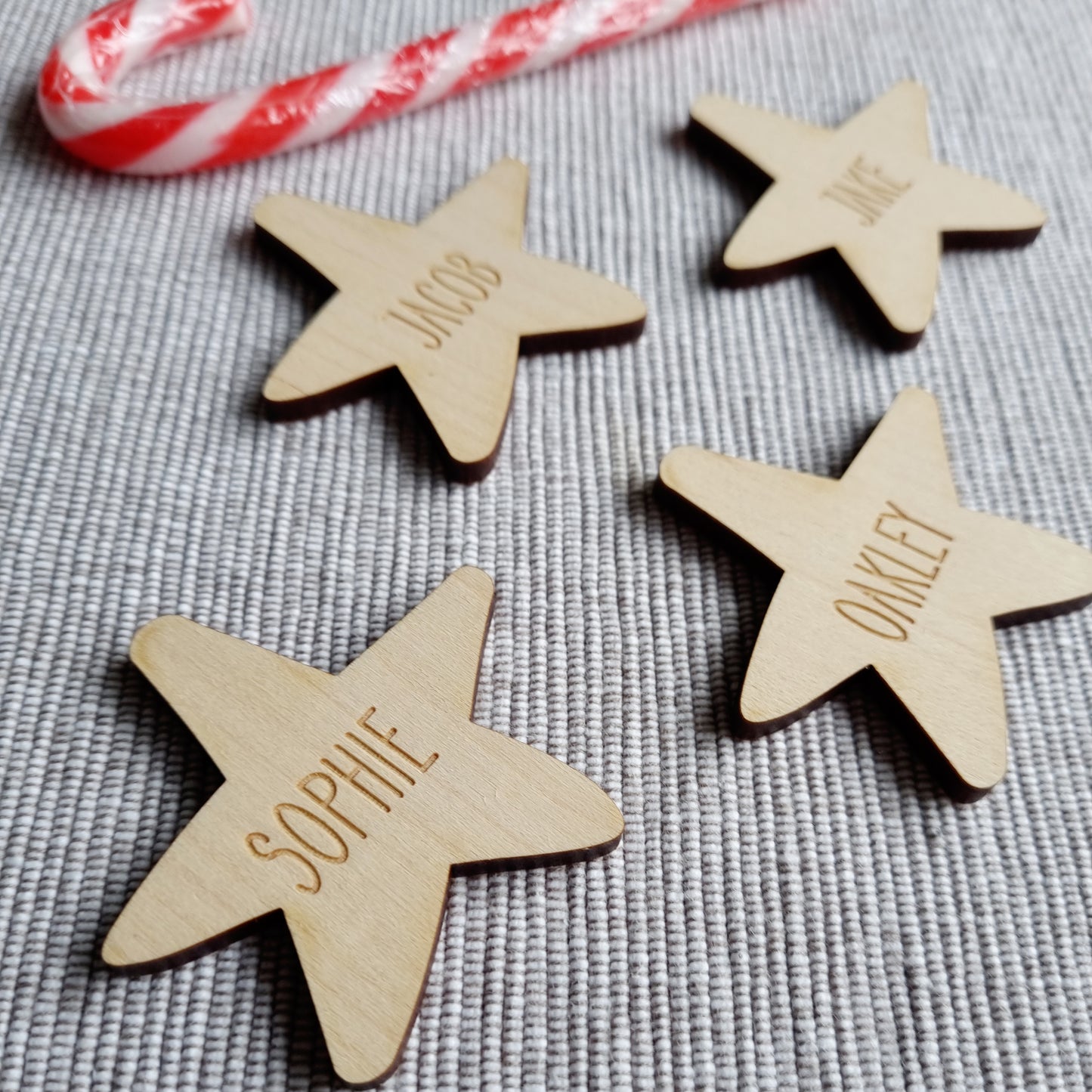 Christmas Star Personalised Place Setting - Unique Christmas Name Table Decorations - Reusable Christmas Gift Tags for Zero Waste Giving