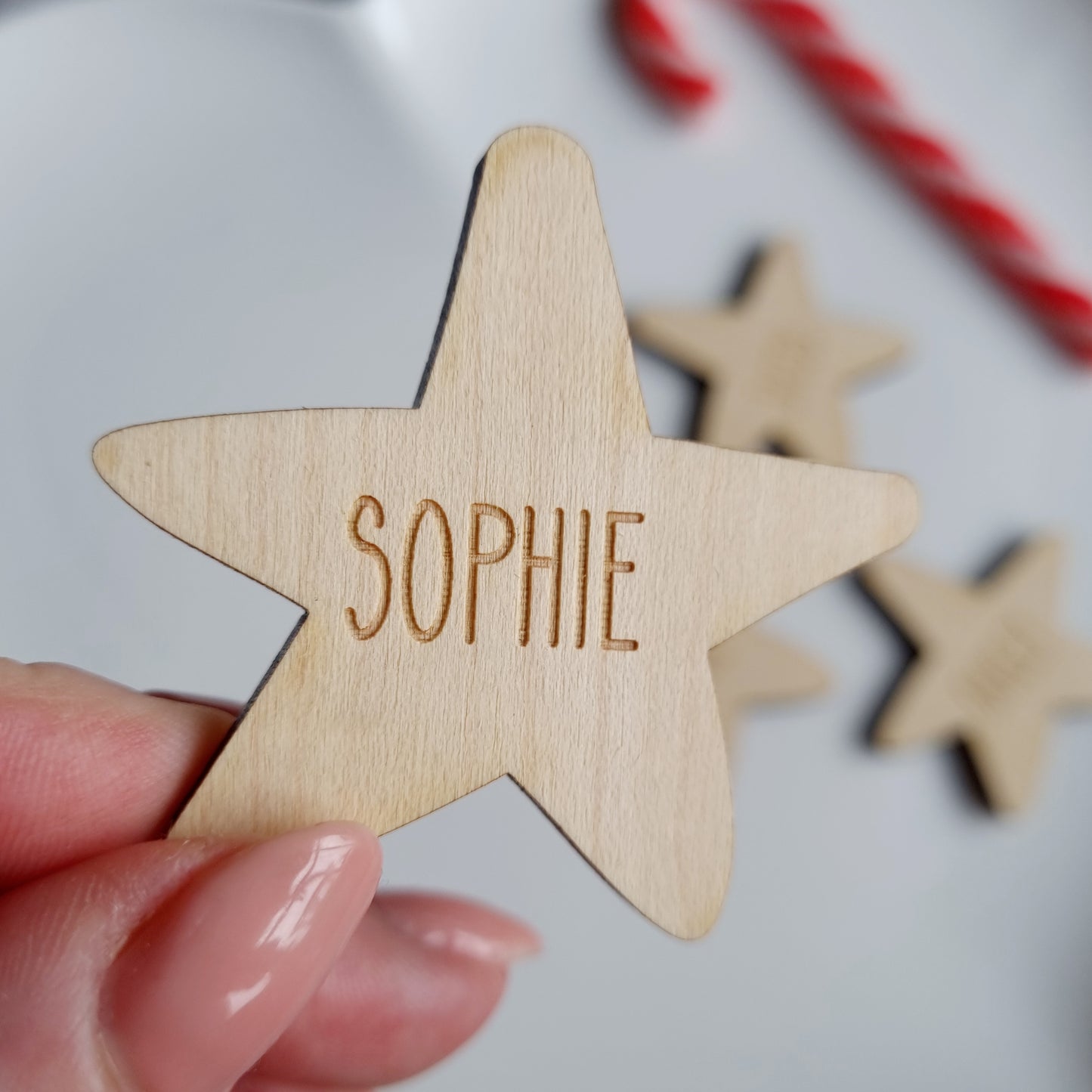 Christmas Star Personalised Place Setting - Unique Christmas Name Table Decorations - Reusable Christmas Gift Tags for Zero Waste Giving