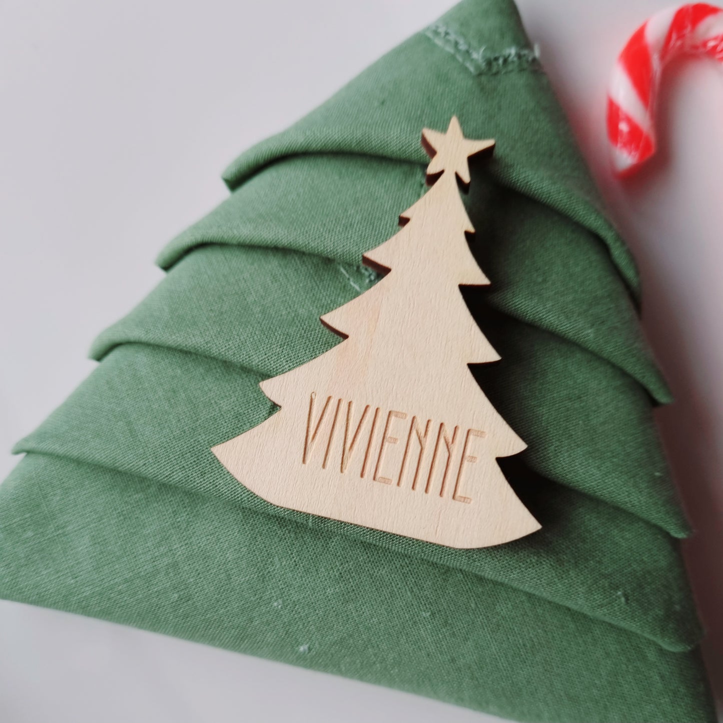 Christmas Tree Personalised Place Setting - Unique Christmas Name Table Decorations - Reusable Christmas Gift Tags for Zero Waste Giving