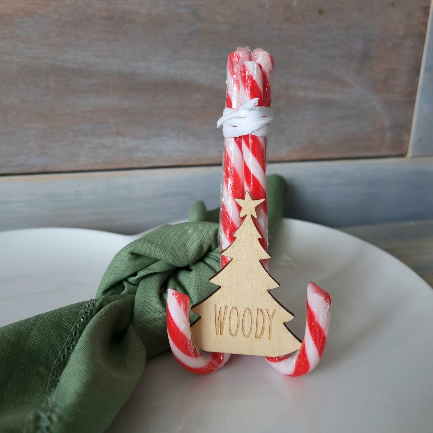 Christmas Tree Personalised Place Setting - Unique Christmas Name Table Decorations - Reusable Christmas Gift Tags for Zero Waste Giving