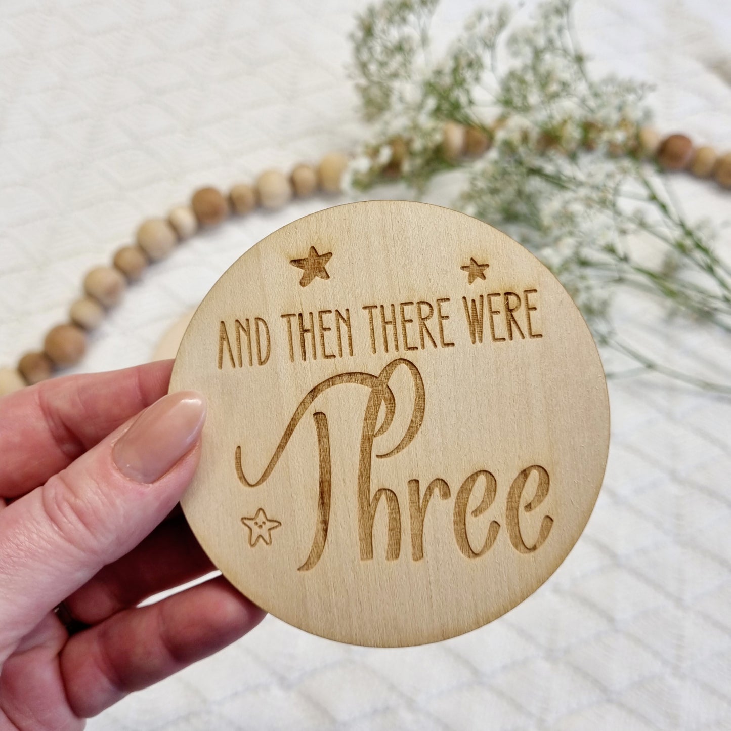 Wooden Star Design Pregnancy/Birth/Baby Announcement Photo Prop Plaques