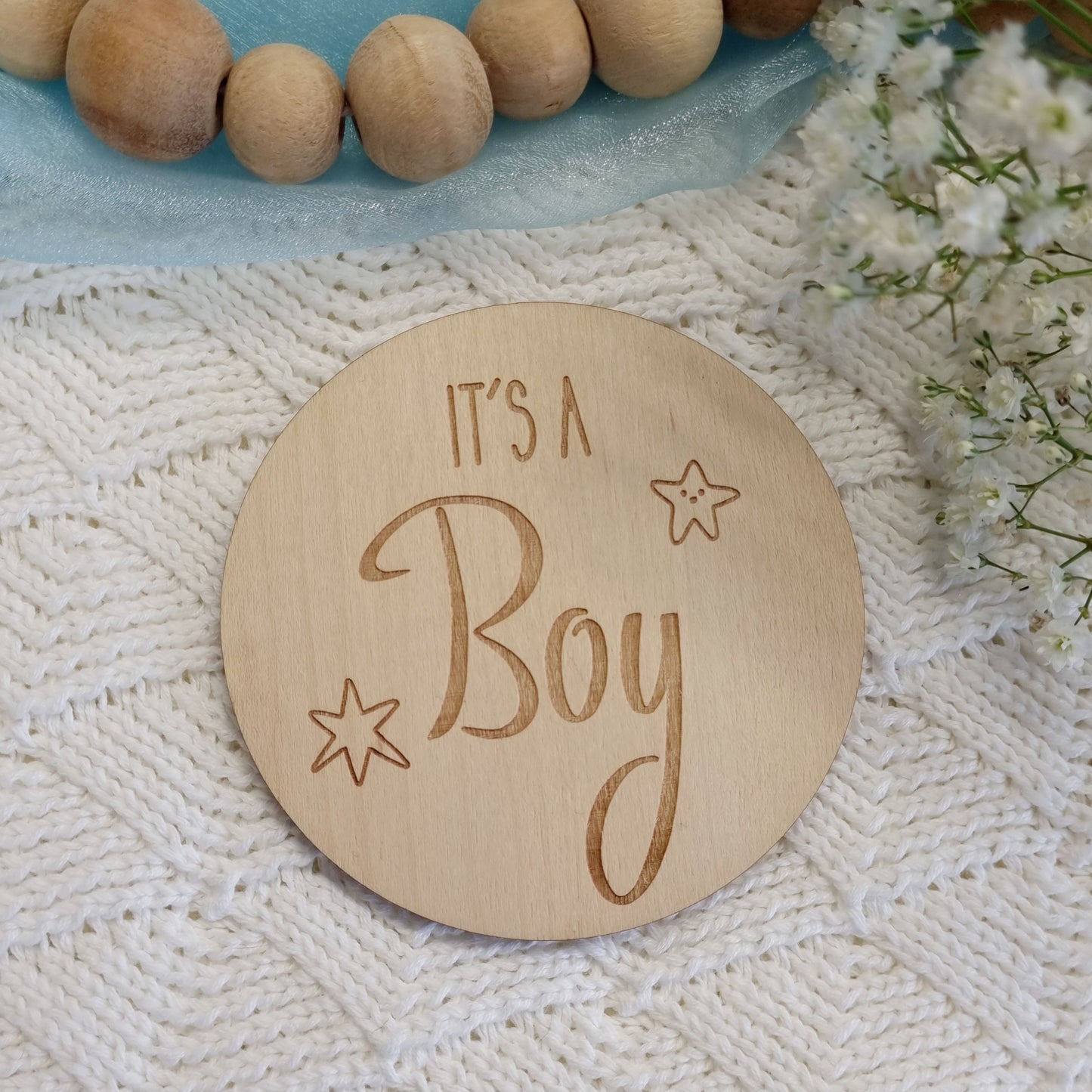 It's a Boy/Girl Gender Reveal Announcement Disc - Star Design