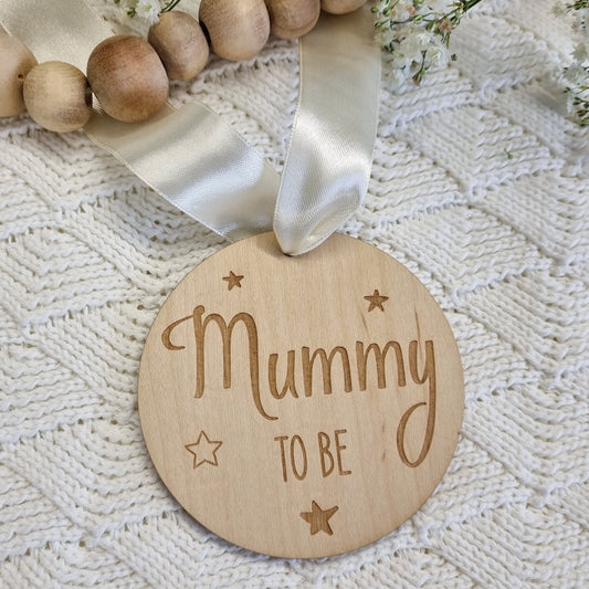 Mummy To Be Pregnancy Announcement Disc - Maternity Photoshoot or Baby Shower Sash Decoration