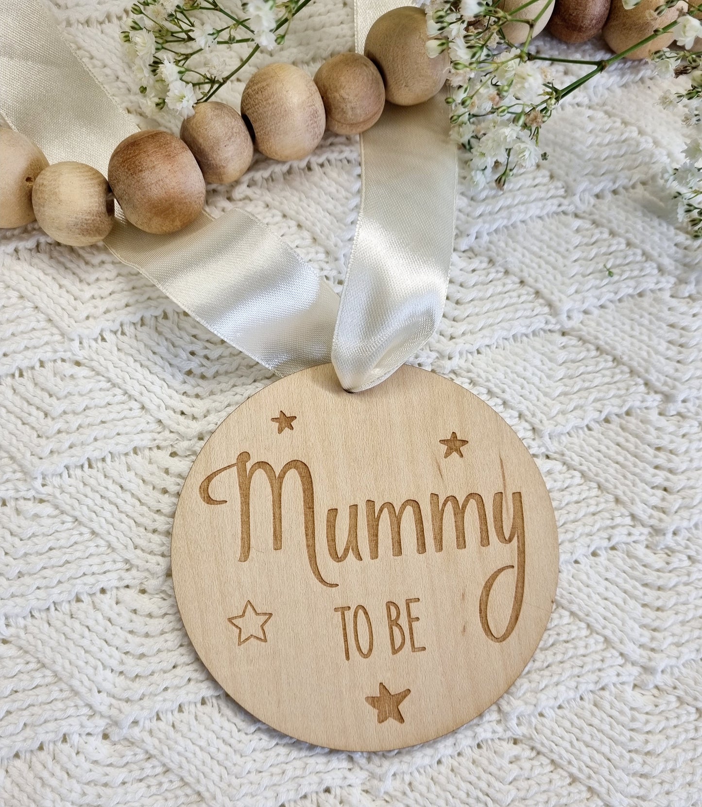 Mummy To Be Pregnancy Announcement Disc - Maternity Photoshoot or Baby Shower Sash Decoration