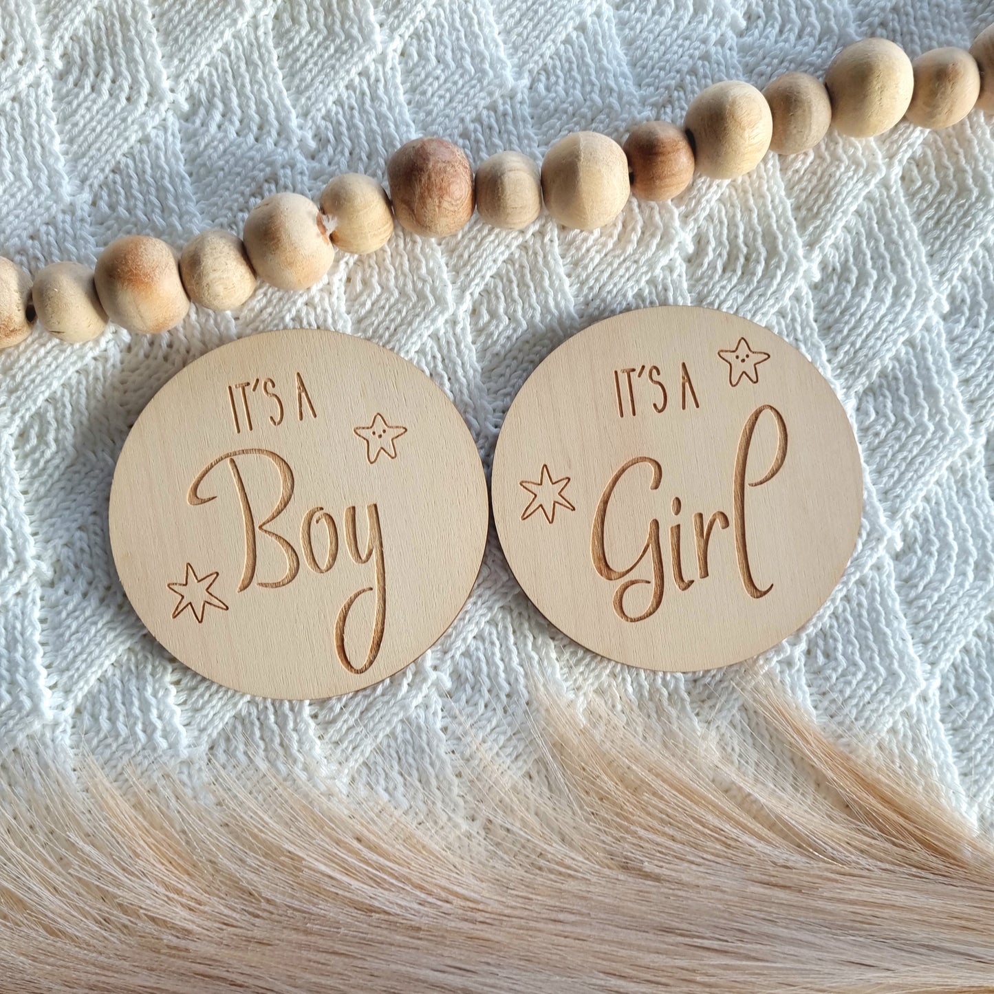 It's a Boy/Girl Gender Reveal Announcement Disc - Star Design