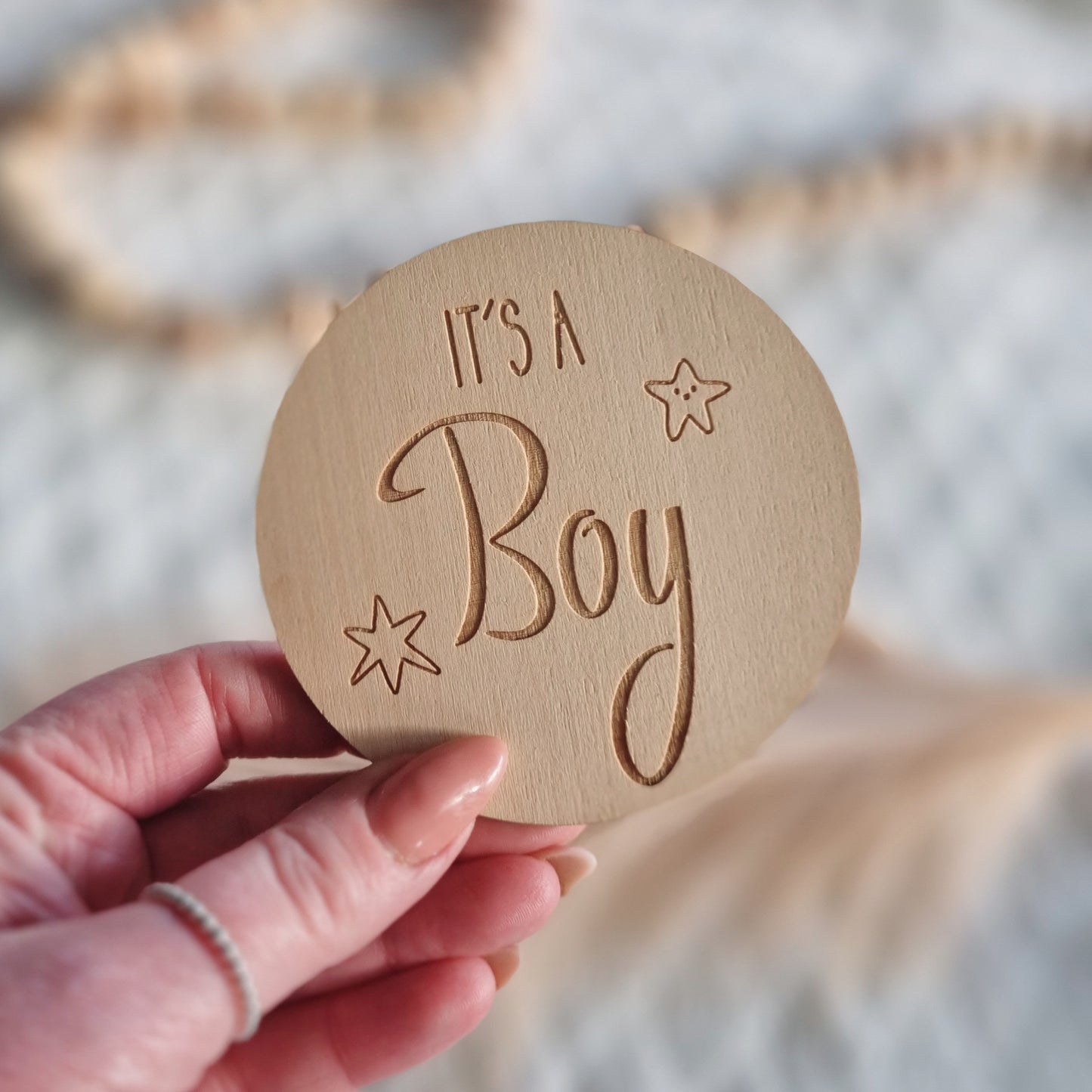 It's a Boy/Girl Gender Reveal Announcement Disc - Star Design