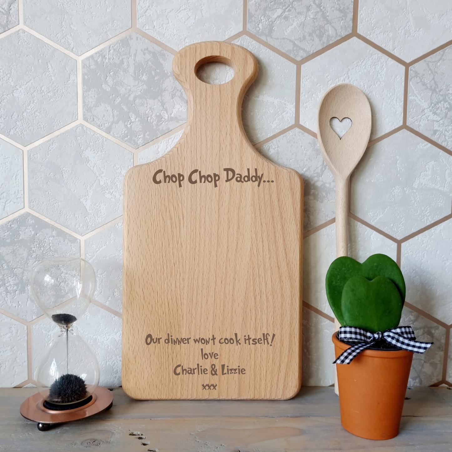 Funny Personalised Serving Board - Chop Chop! Our Dinner Won't Cook Itself!