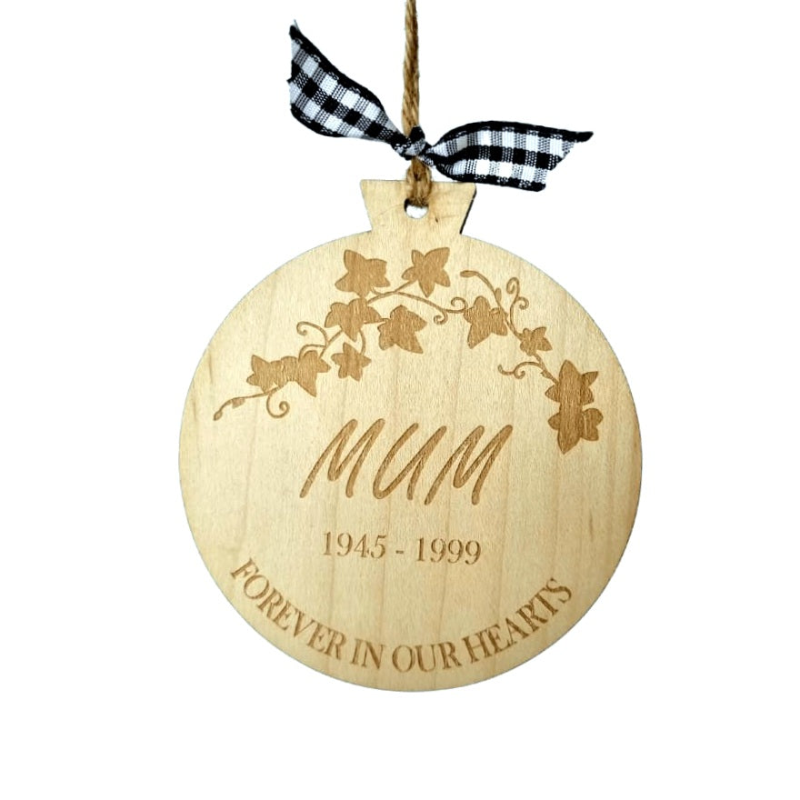 Memorial Personalised Christmas Decoration - Forever in Our Hearts