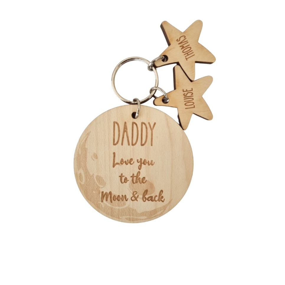 Love You To the Moon and Back Personalised Keyring