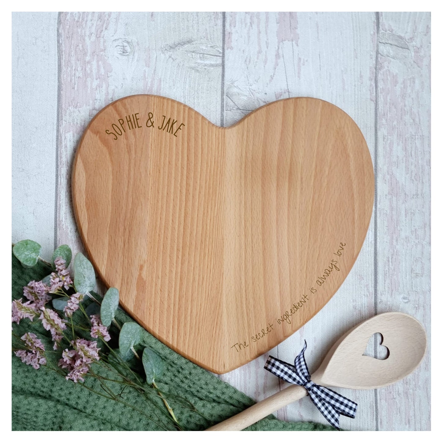 Personalised Heart Serving Board - The Secret Ingredient is Love