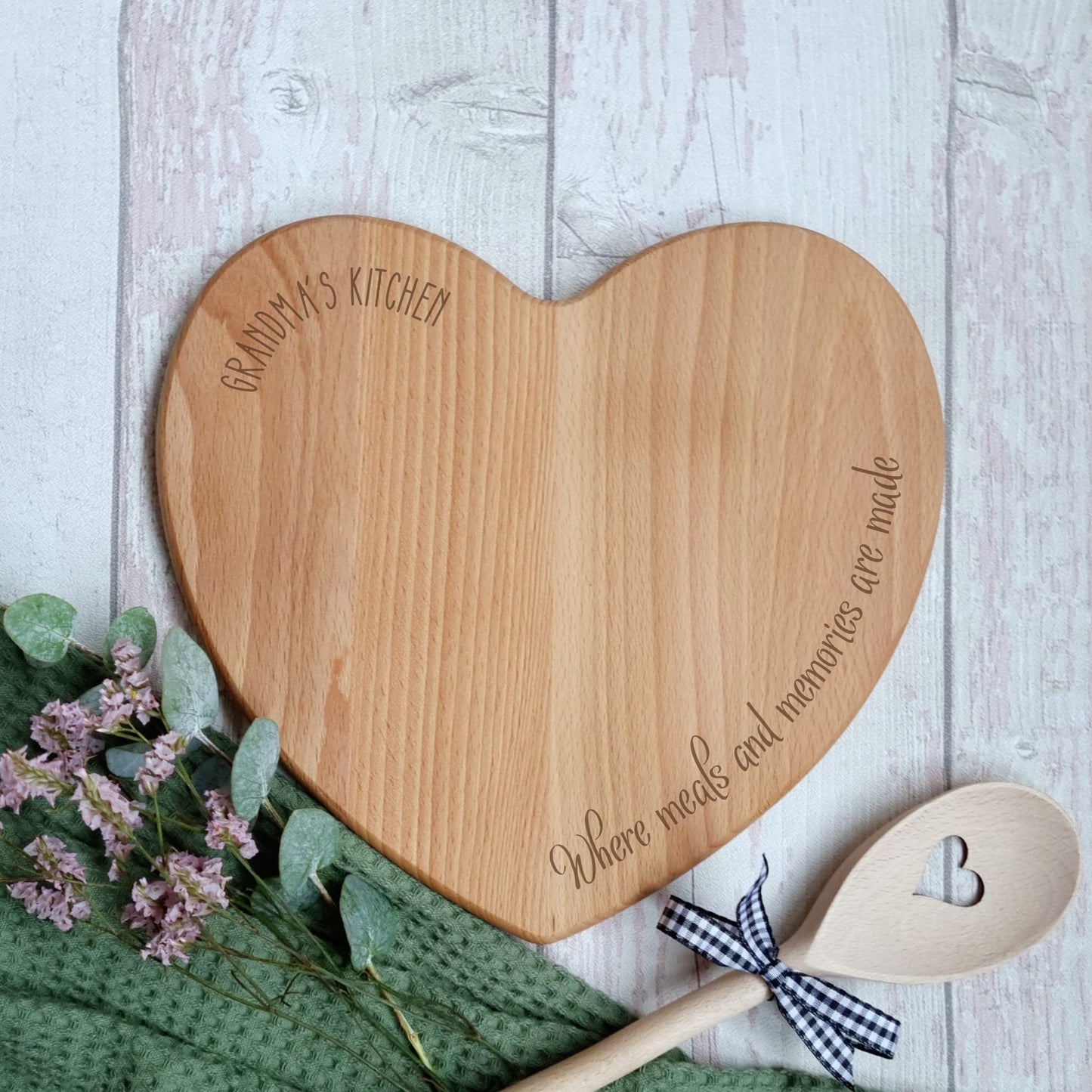 Personalised Heart Mini Serving Board - Where Meals & memories Are Made