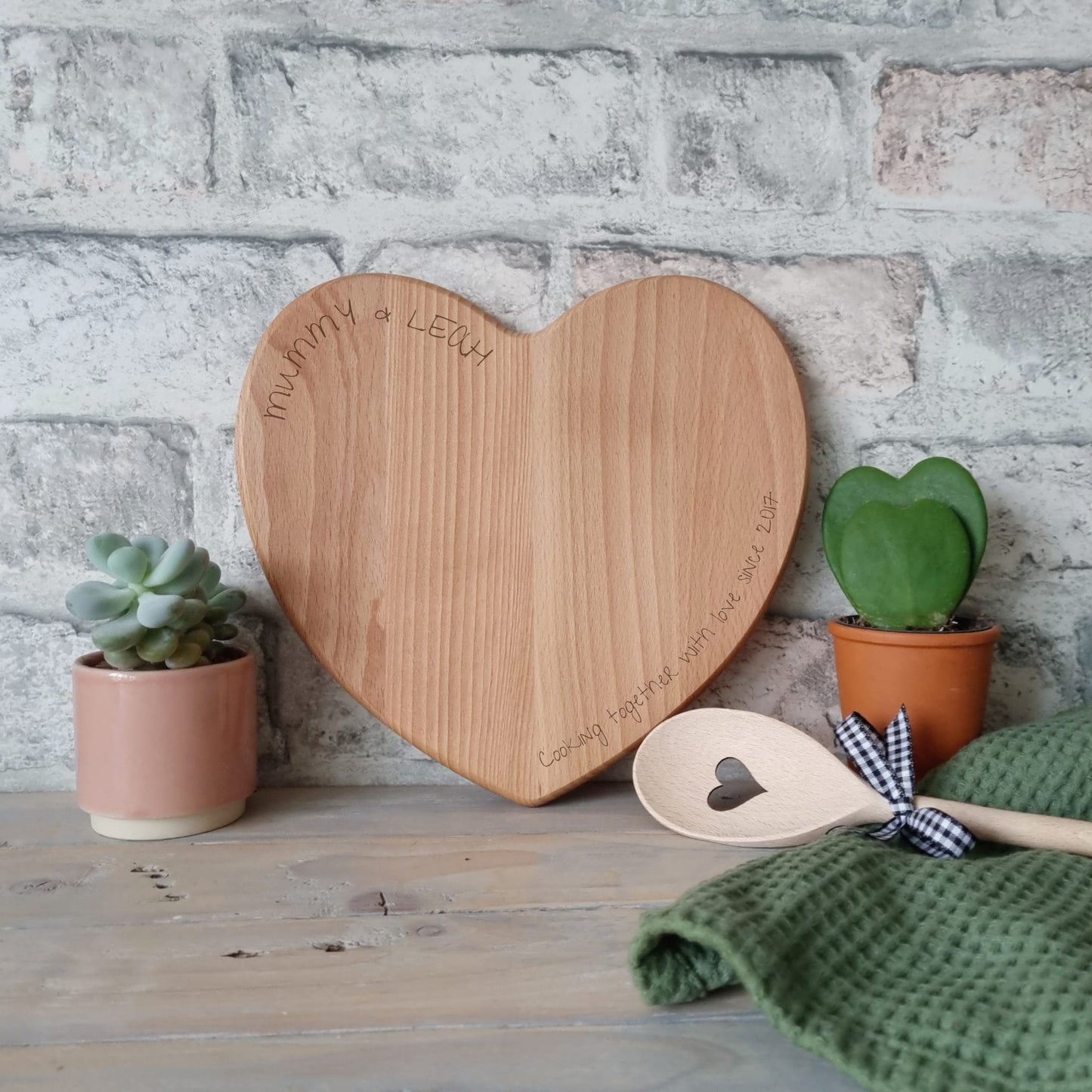 Heart Mini Personalised Serving Board - Cooking Together With Love