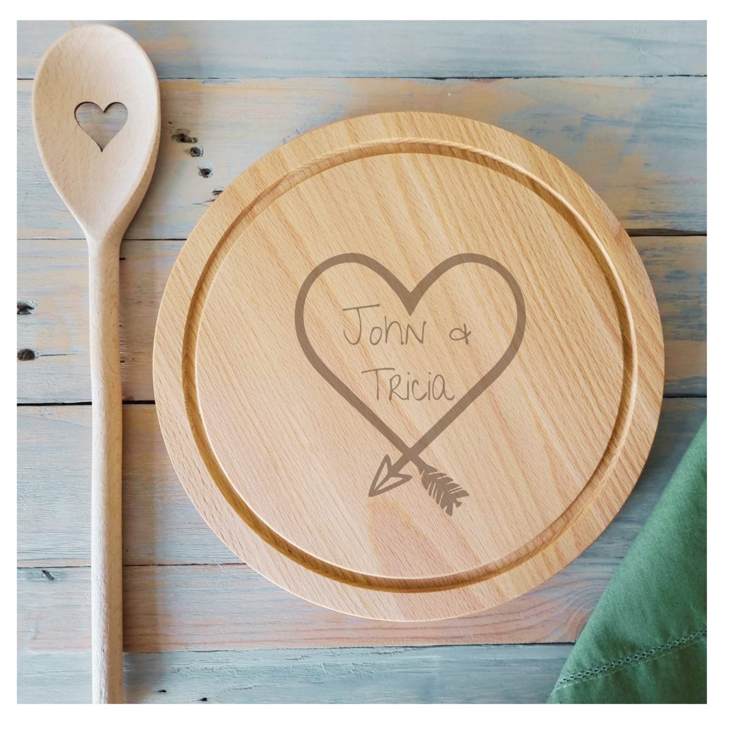 Love Heart Couples Mini Serving Board