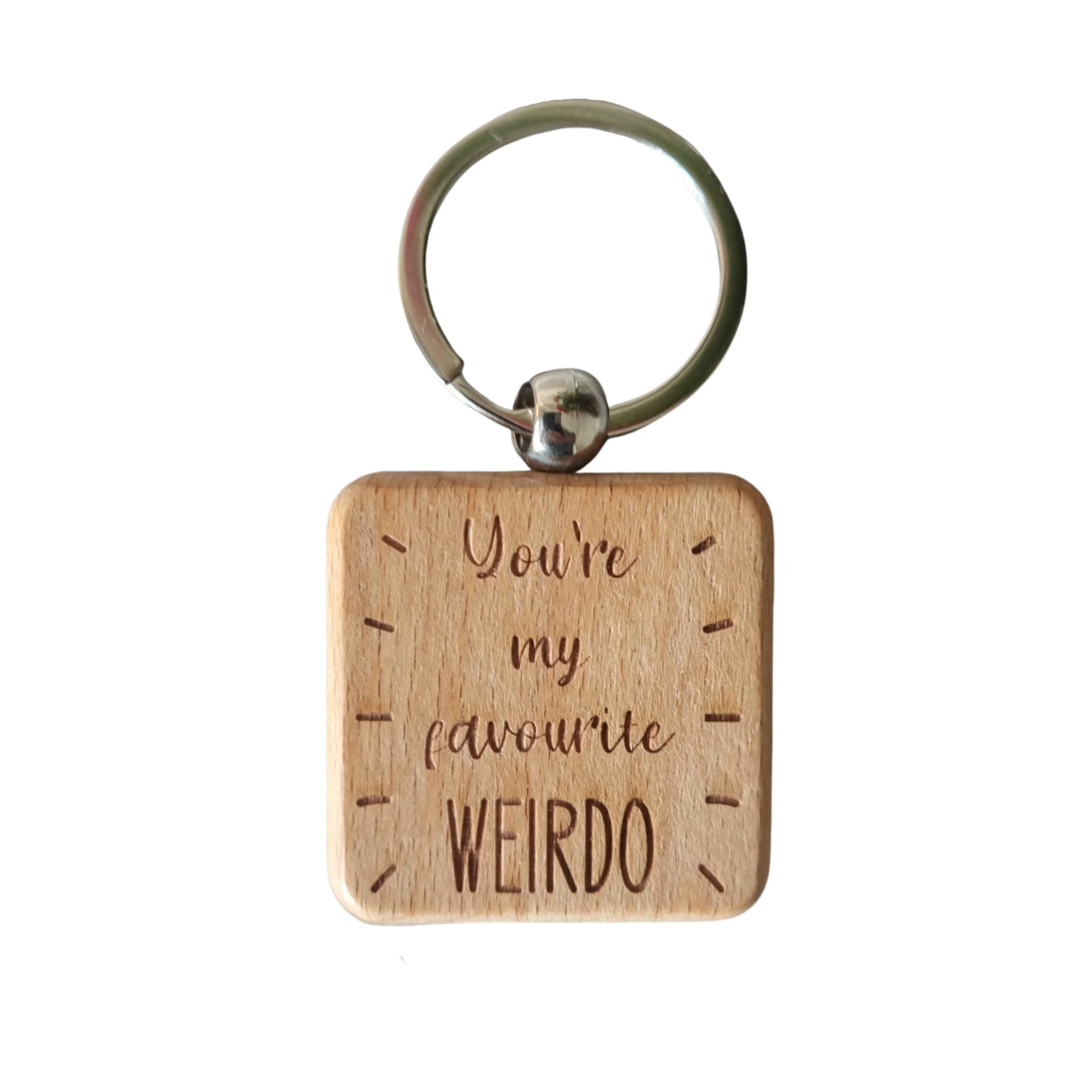 Favourite Weirdo - Engraved Wooden Quote Keyring