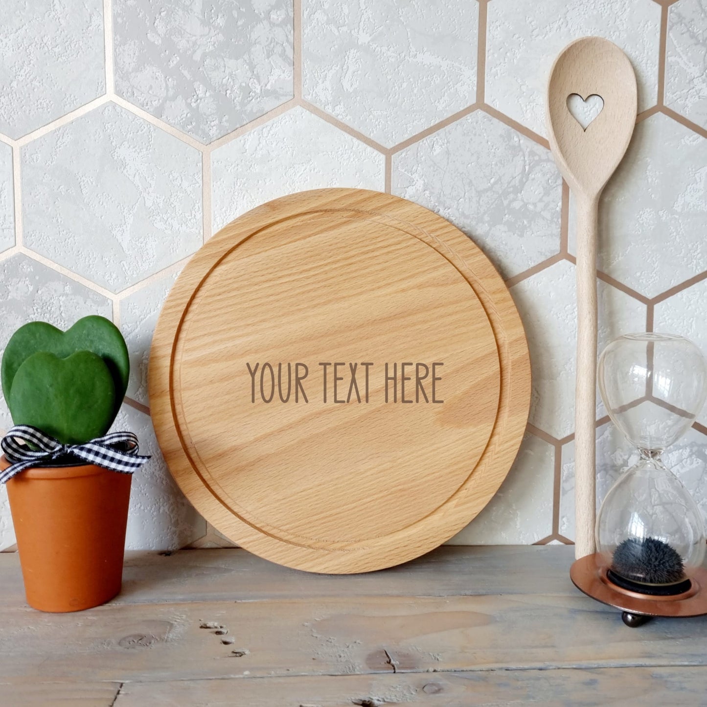 Your Text Here Round Mini Serving Board