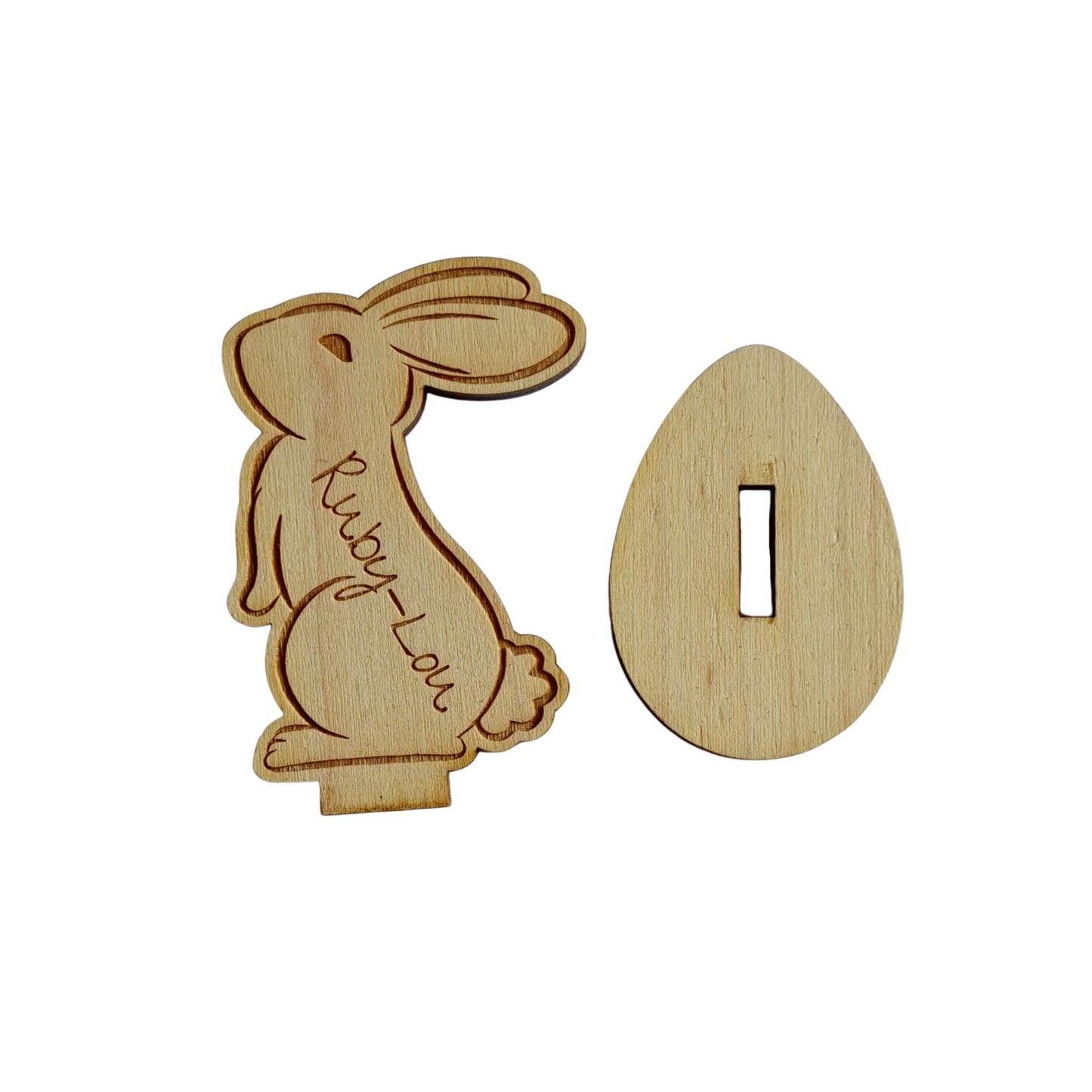 Easter Bunny Wooden Place Setting Name