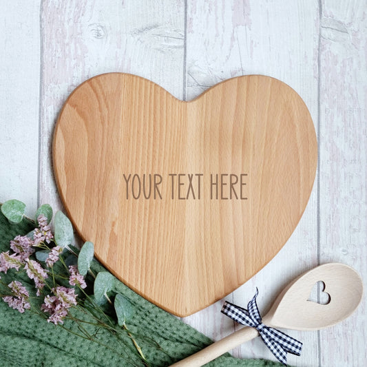 Your Text Here Mini Heart Serving Board