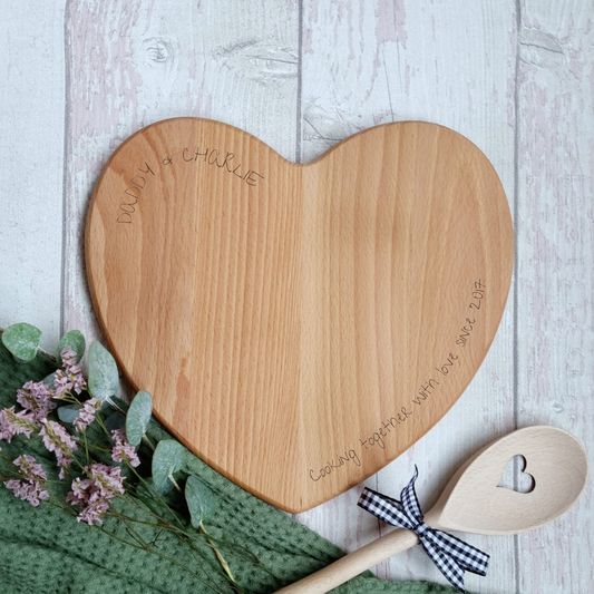 Heart Mini Personalised Serving Board - Cooking Together With Love